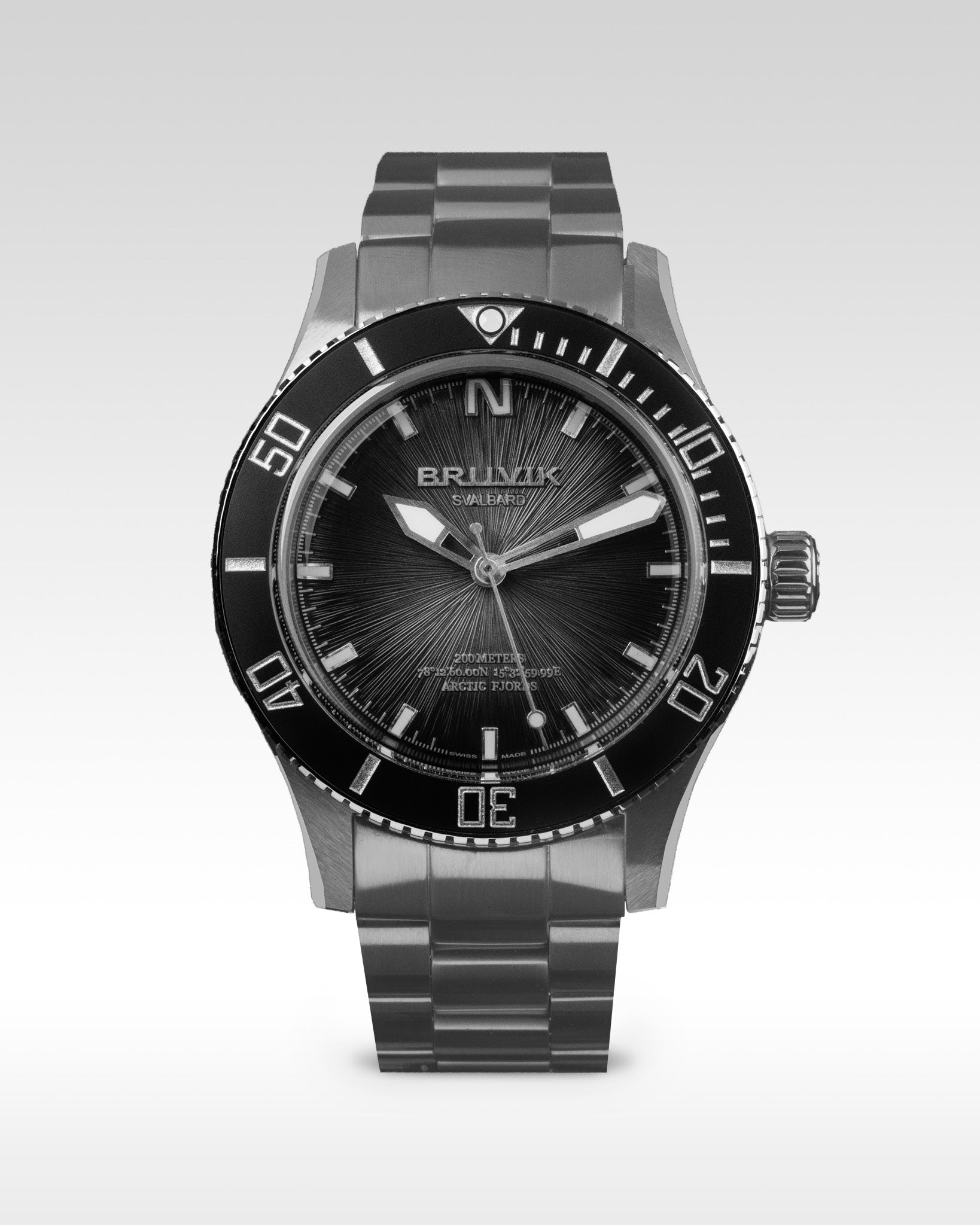 Bruvik Svalbard Arctic Fjords Stream Dial Black