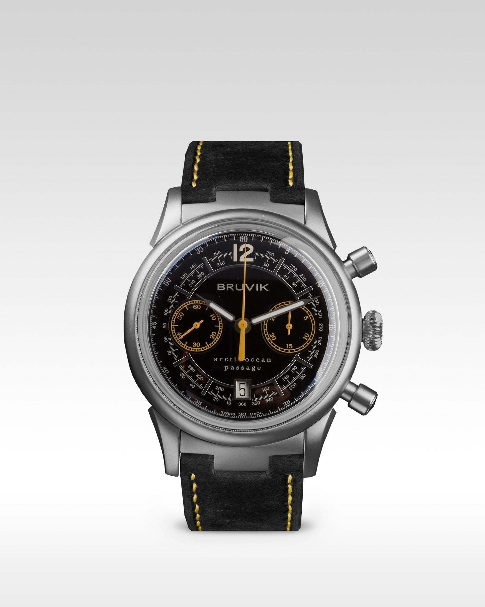 Bruvik Arctic Ocean Passage Black – Polar-Inspired Swiss Chronograph
