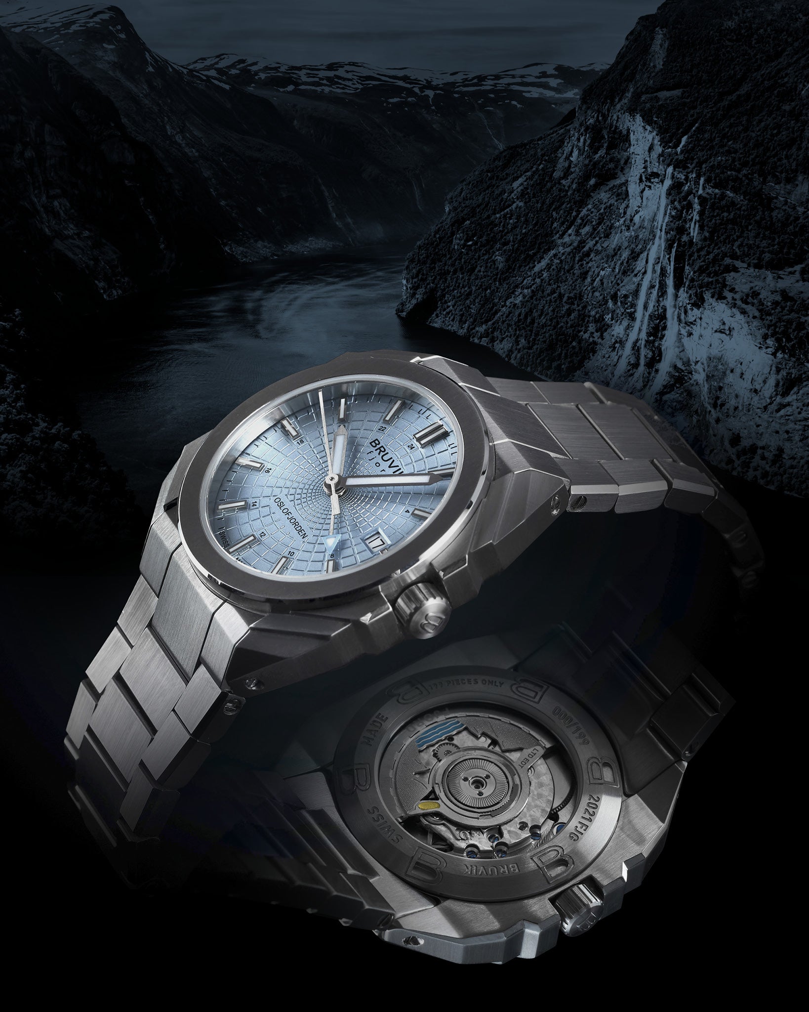 Bruvik Fjord Sognefjorden – Swiss GMT Watch Inspired by Norway's Bruvik Fjord Sognefjorden – Swiss GMT Watch Inspired by Norway's